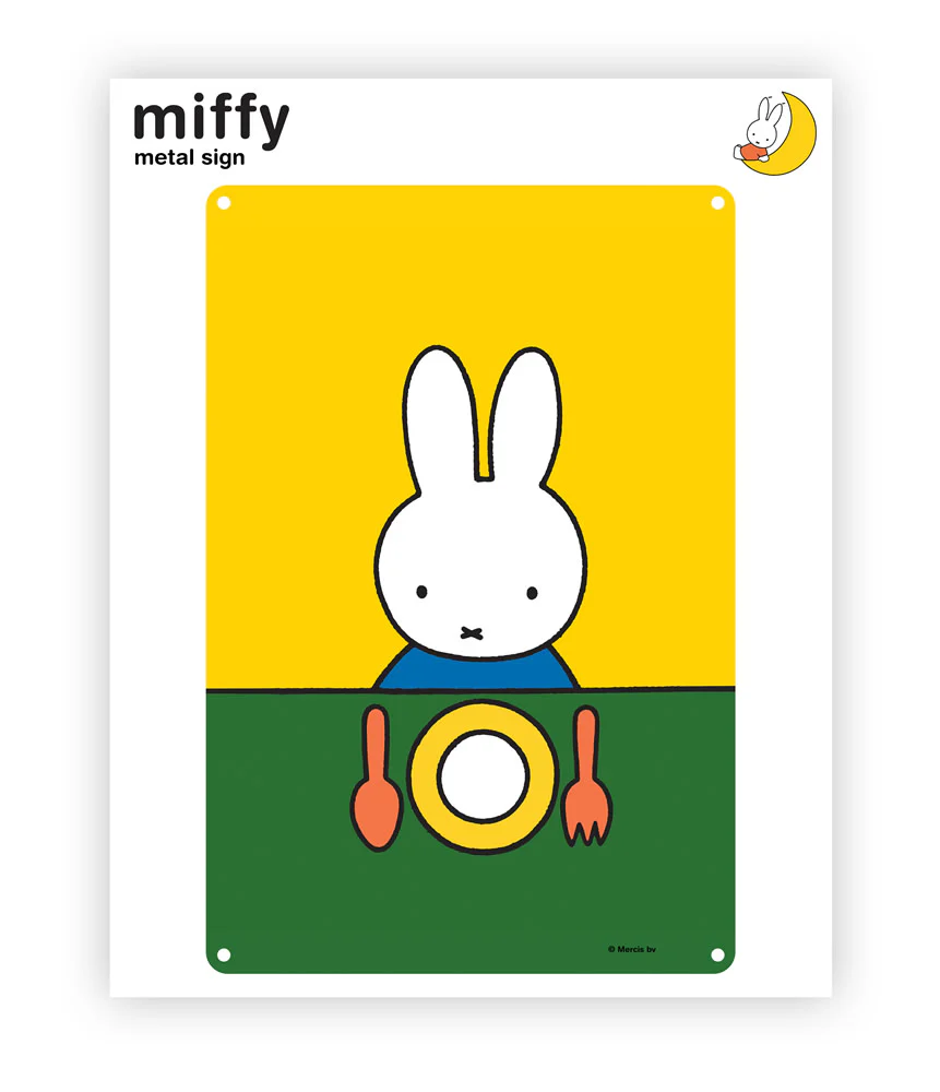 Miffy eating Metal Sign