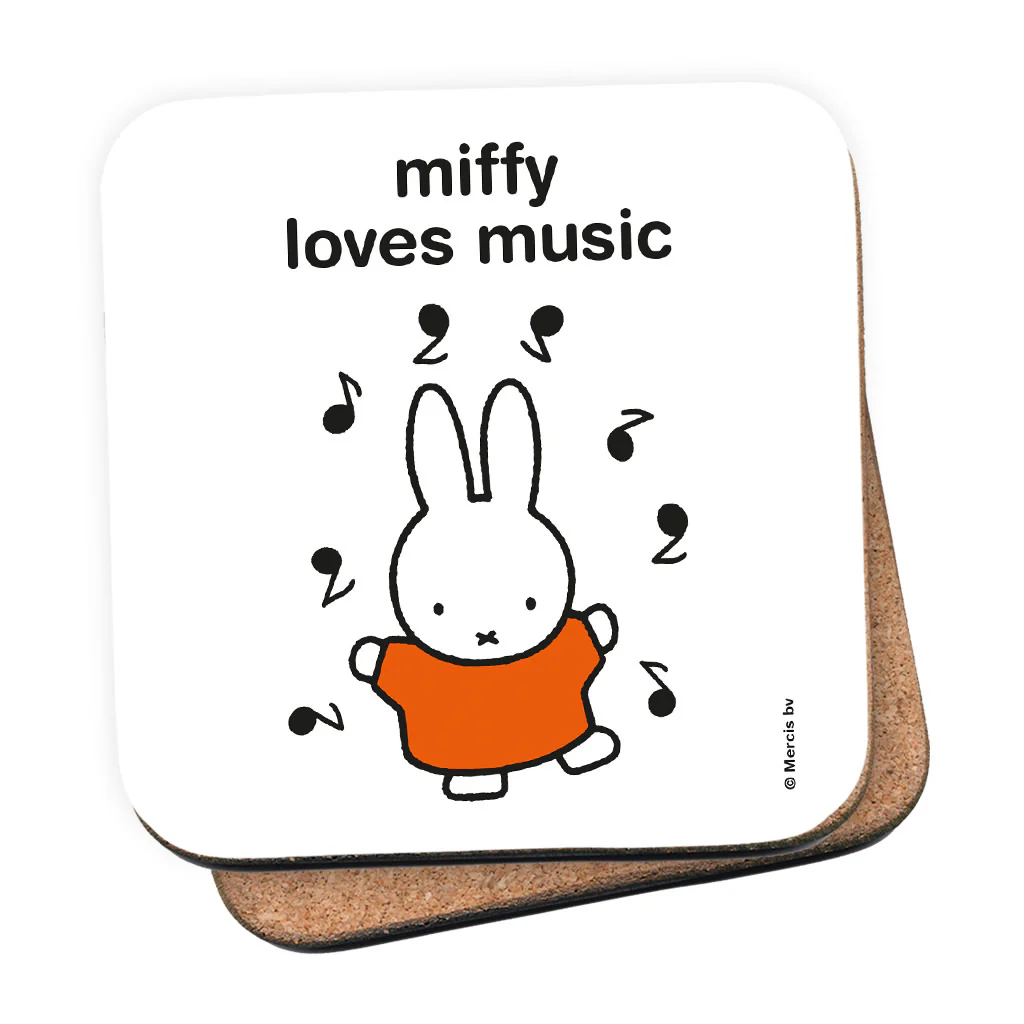 miffy loves music  Personalised Coaster